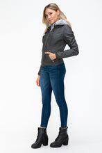 Load image into Gallery viewer, YMI Faux Layered Double-Zipper Jacket with Fuzzy Hood
