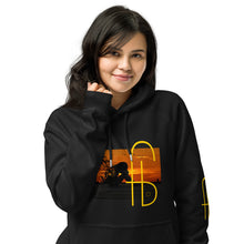 Load image into Gallery viewer, Sunset Print Canvas Unisex eco raglan hoodie - Frantz Benjamin
