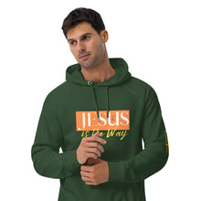 Load image into Gallery viewer, Jesus Saves Unisex eco raglan hoodie - Frantz Benjamin
