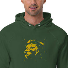 Load image into Gallery viewer, Lion Head FB Embroidered Unisex eco raglan hoodie - Frantz Benjamin
