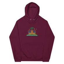 Load image into Gallery viewer, Haitian Embroidered Flag Unisex eco raglan hoodie - Frantz Benjamin
