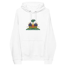 Load image into Gallery viewer, Haitian Embroidered Flag Unisex eco raglan hoodie - Frantz Benjamin
