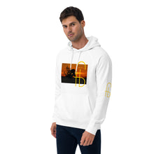 Load image into Gallery viewer, Sunset Print Canvas Unisex eco raglan hoodie - Frantz Benjamin
